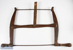 Large Clubmakers bow saw stamped TOM MORRIS to the cross member and both arms though rather faint