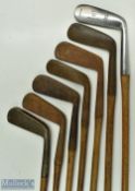 7x various metal blade putters - Gourlay, Vickers, Caddie brand, Special PRC make by Gourlay, et