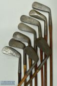 Various Irons (9) includes smf mid iron, mashie (x2), Anderson of Anstruther Hold Fast mid iron,