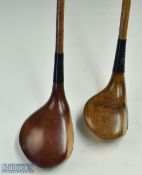 2x Fine Golf woods - Lotsrib large head stained persimmon driver and J McDonald deep faced beech