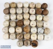 45x various size and used dimple golf balls covering a good period to incl a rare, raised donut