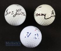 Collection of Interesting US Open and Masters Golf Winning Players signed golf balls (3) H G