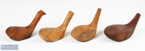 Collection of various size roughly cut persimmon socket head woods for Charles Gibson Westward