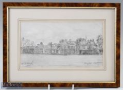 Bill Waugh - Muirfield Clubhouse - original pencil drawing signed and edited 1990 - mf&g 9.25