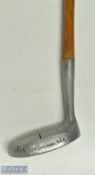 Otey Crissman USA 218HB Left hand alloy mallet head putter with inlaid central brass face insert -