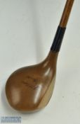 J H Raper (Saltburn Professional) large head light stained persimmon brassie - fitted with new