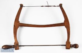 Clubmakers Curved Bow Saw - stamped with oval D&W Auchterlonie St Andrews stamp mark to both arms,