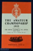 1955 (British) Amateur Golf Championship programme-played at Royal Lytham and St and from 30 May