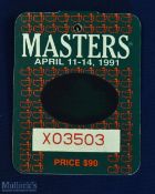 1991 US Masters Golf Tournament Badge - won by Ian Woosnam first ever Welshman to win the coveted