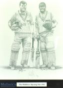 1992 Middlesex Cricket Signed Print, the opening pair - signed by the artist and Desmond Haynes -