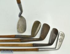 Interesting selection of irons (5) Gibson extreme Smith Patent Wing toed Superior niblick, Maxwell
