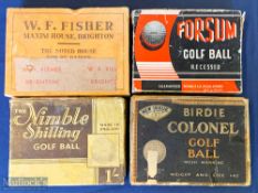 0601 Forsum, recessed ball box, new issue Birdie Colonel box-missing 1 side flap to lid, W F