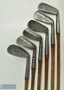 6x assorted irons 3x Maxwell incl 2x mashies and mid iron, Craigie mid iron with makers rifle