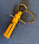 Early Snooker Pool Cue Tip File tool, made of wood, brass and steel, unbranded tool