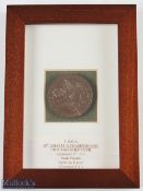 Scarce 1912 USGA 18th Amateur Golf Championship Semi Finalist Bronze winners medal - played at