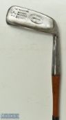 Wm Gibson Kinghorn Patent Princeps Negative Loft Putter - with wide flanged top line and fitted with