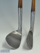 Early Tom Stewart Pipe Mark and another concave face smf irons (2) - large Skoogie style concave