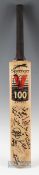 Charity Signed Cricket bat with multiple signatures, some are Coronation Street Pauline Penny, Vicky