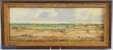 F H Partridge (1849-1929) - Great Yarmouth & Caister Golf Club - water colour from the 4th Tee and