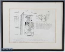 W L Ridgewell (b.1885-d.1938) original pen and ink golf cartoon c1930s - signed Ridgewell complete