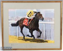 John Brian Evanson Signed Print Horse Racing signed by the artist in pencil with 1992 races, trained