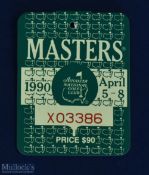 1990 US Masters Golf Tournament Badge - won by Nick Faldo defending champion and only the second