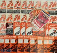 1962-1979 Belle Vue Aces Manchester Speedway programmes, a large collection of league championships,