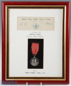 Rare 1895 Bush Hill Park Golf Club North London (formed in 1895) Monthly Silver Golf Medal - c/w red