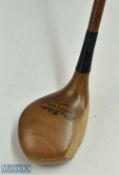 W Robertson Blundell Sands GC large headed lofted driver in light stained persimmon with black fibre