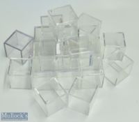 20 Acrylic golf ball display boxes cubes, 5cm used boxes in good used condition, with old labels