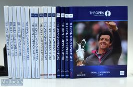 1998-2014 Collection of Open Golf Championship Annuals books, a complete run of 1998-2012 and a 2014