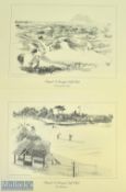 1981 Open Golf Championship Dennis Curran set of 4 Prints, depicting the Royal St George's golf club