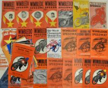 1936-1979 Wimbledon Speedway programmes to include league, cup international meets, with Wimbledon
