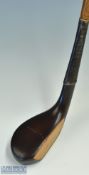Fine R Simpson Carnoustie late dark stained persimmon wide scare neck putter with fine makers