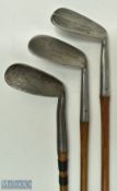 3x various niblicks to incl Harry Vardon Autograph niblick, H G Twyne Staynorus Pat stepped back