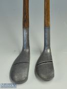 2x Imperial Alloy mallet head putters both with top crown aiming lines, bore thro' shafts and sole