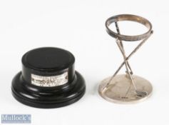 Henry Cotton Fulwell Golf Club Connection Silver Trophy having three crossed clubs below laurel leaf