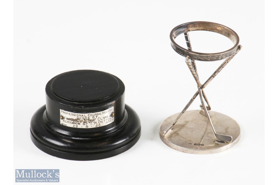 Henry Cotton Fulwell Golf Club Connection Silver Trophy having three crossed clubs below laurel leaf