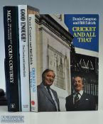 Cricket Book Selection to include Leslie Ames Close of play 1953, Trevor Bailey Playing to Win