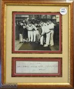 Harold Larwood Bodyline Signed England Cricket Photograph, 10