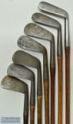 Selection of J H Taylor Autograph Irons features a Jigger, mid-iron, mashie, 'Gynosure' rustless