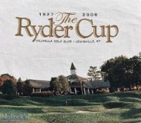 1927-2008 The Ryder Cup Valhalla Golf Club Woven Throw with a club house scene, appears in very good
