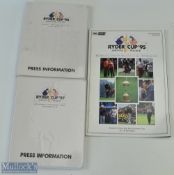 1995-1997 Ryder Cup Press information packs with a 1995 European official magazine for the Ryder cup