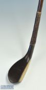 Fine R Forgan St Andrews POWF dark stained beech wood longnose putter c1885 - the head measures 5