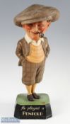 Original Penfold Man Advertising Golfing Figure with detachable pipe, on square base reading He