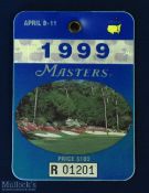 1999 US Masters Golf Tournament Badge - won by José Maria Olazabal for the 2nd time - complete