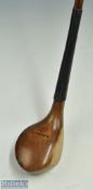 Fine R Forgan St Andrews POWF light stained beech wood scare neck bulger brassie, full length
