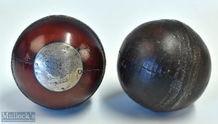 1951 Season Presentation Cricket Ball, white metal plaque, to Sunny? of the Central Lancashire