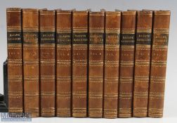 1861-1867 Baily's Magazine Sports and Pastimes Books 10 Volumes - features volumes 3-12, various