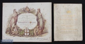 Concert In the Guildhall, London. Ornate Souvenir Invitation Ticket 1862. Fine multi-coloured